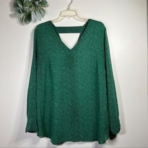 Cabi Kelly Green Sheer Blouse Large